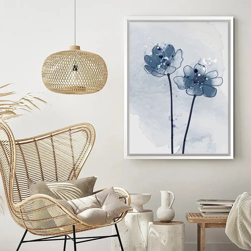 Pretty Blue Flowers Canvas Print Pretty Blue Flowers Canvas Print wall art product TWINS DESIGN STUDIO / Shutterstock