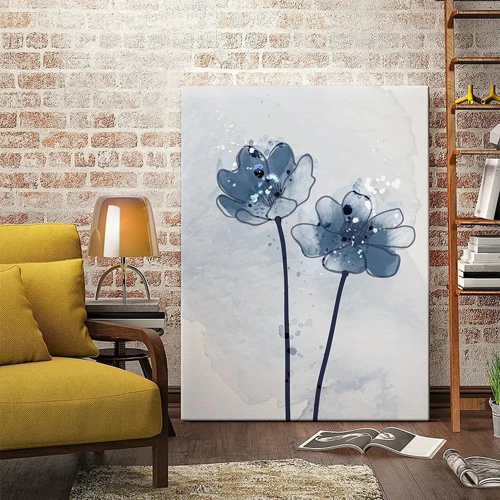 Pretty Blue Flowers Canvas Print Pretty Blue Flowers Canvas Print wall art product TWINS DESIGN STUDIO / Shutterstock