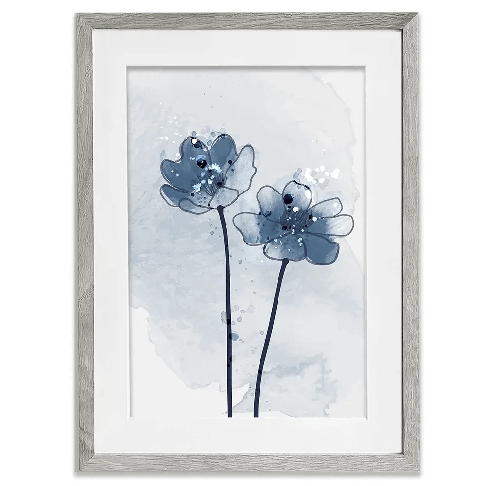 Pretty Blue Flowers Framed Art Print Pretty Blue Flowers Framed Art Print wall art product TWINS DESIGN STUDIO / Shutterstock