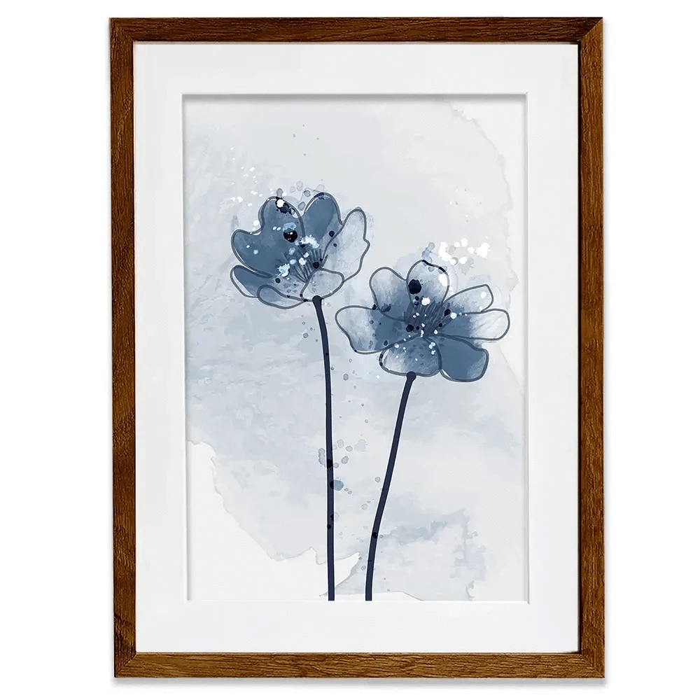 Pretty Blue Flowers Framed Art Print Pretty Blue Flowers Framed Art Print wall art product TWINS DESIGN STUDIO / Shutterstock