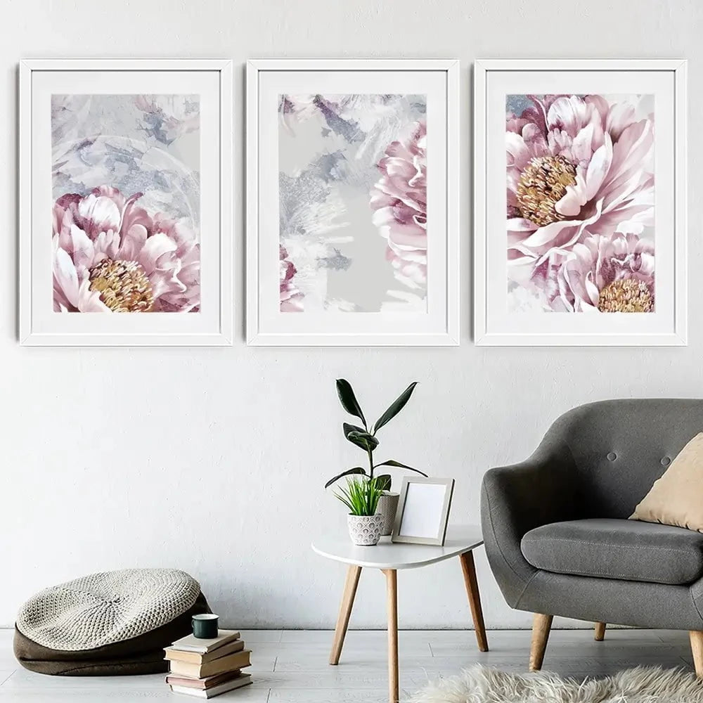 Pretty Peonies Framed Art Print Trio Pretty Peonies Framed Art Print Trio wall art product Victoriya1994 / Shutterstock