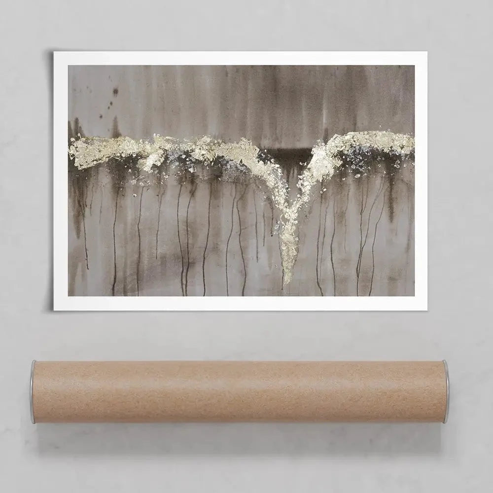 Printed Champagne And Gold Falls Art Print Printed Champagne And Gold Falls Art Print wall art product Jennifer Goldberger