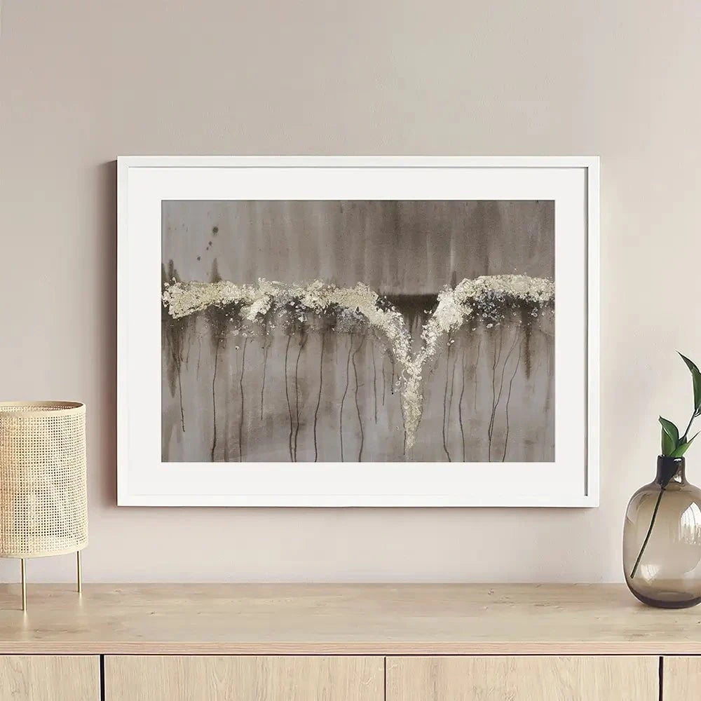 Printed Champagne And Gold Falls Framed Art Print Printed Champagne And Gold Falls Framed Art Print wall art product Jennifer Goldberger