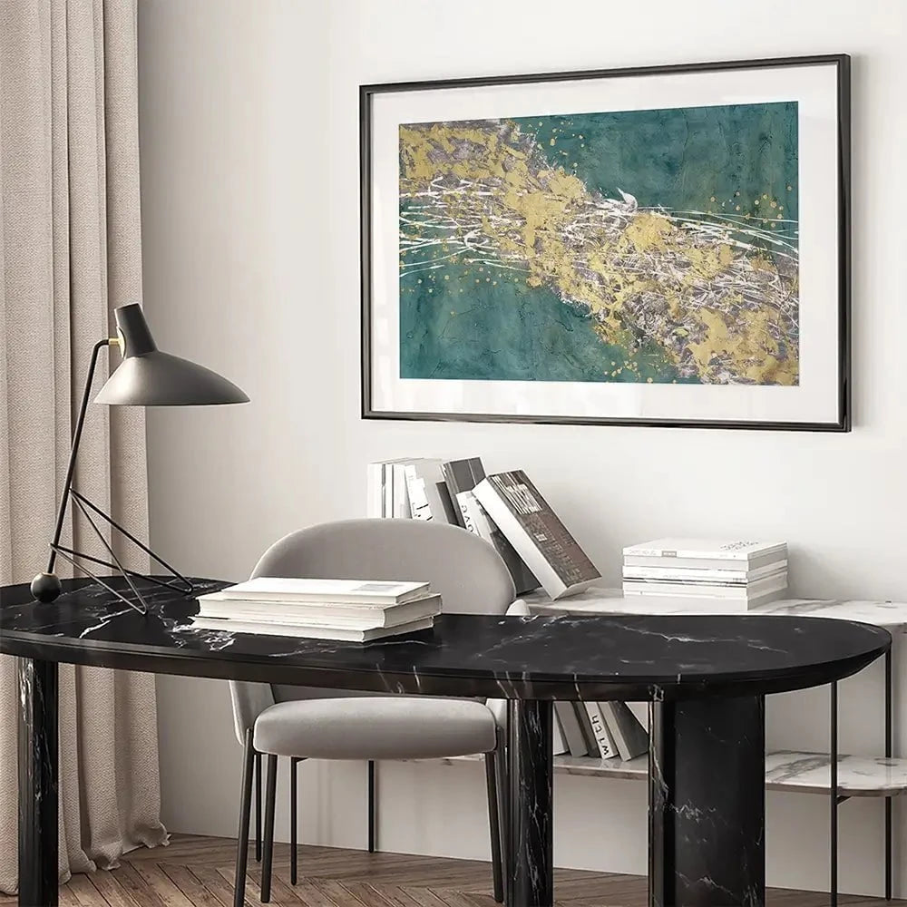 Printed Mistral In Sea Green Framed Art Print Printed Mistral In Sea Green Framed Art Print wall art product Michael WIllett