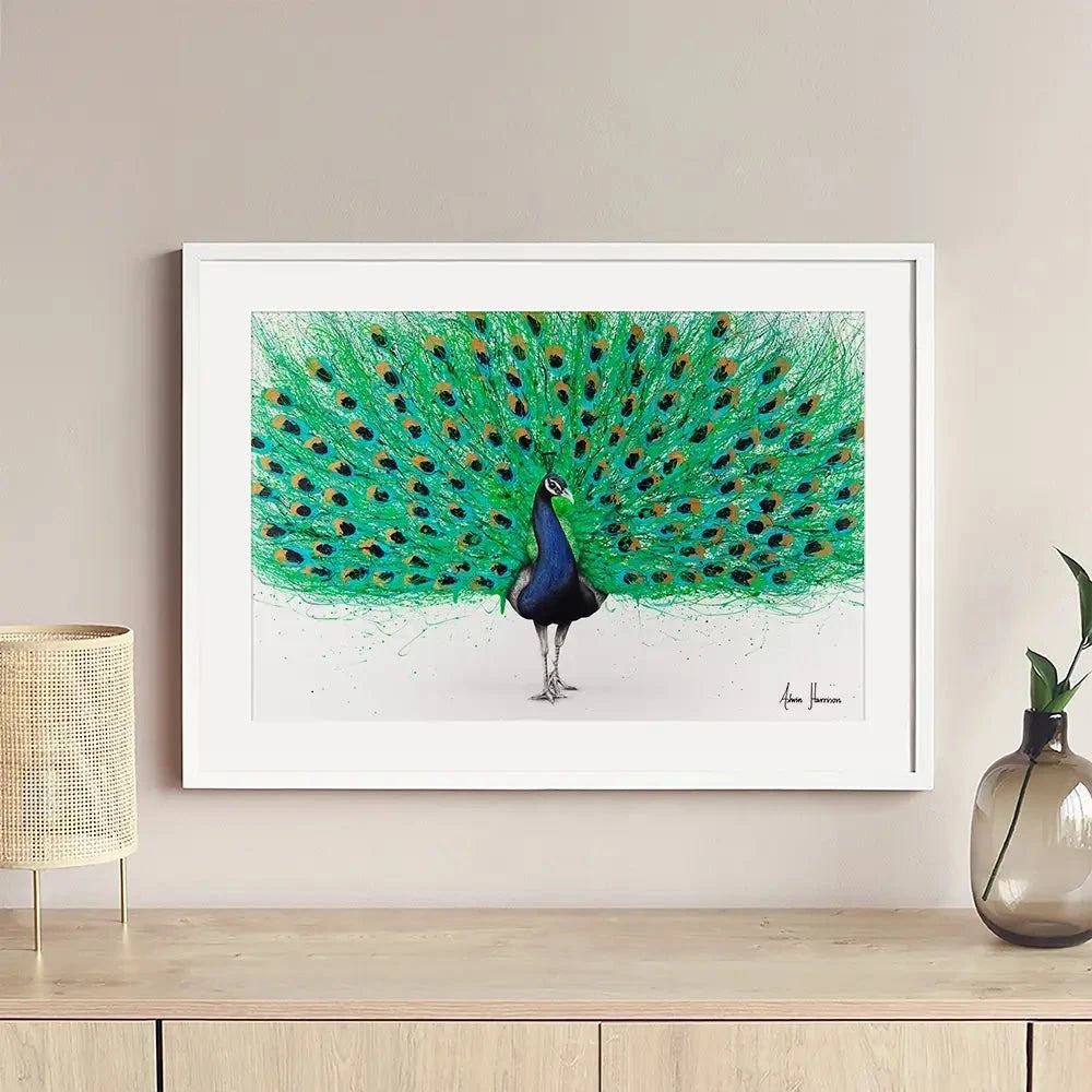 Proud Peacock Framed Art Print Proud Peacock Framed Art Print wall art product Ashvin Harrison