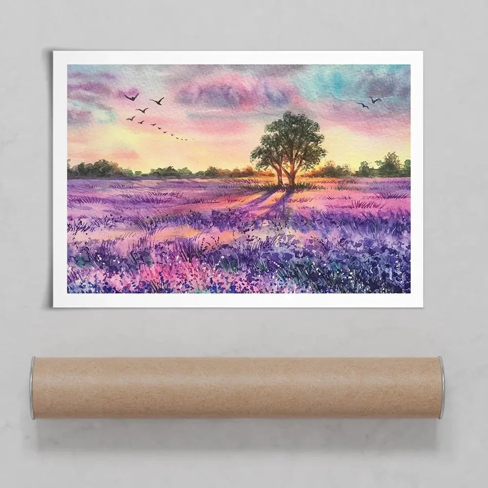 Provence Lavender Field Art Print Provence Lavender Field Art Print wall art product EL_Art / Shutterstock