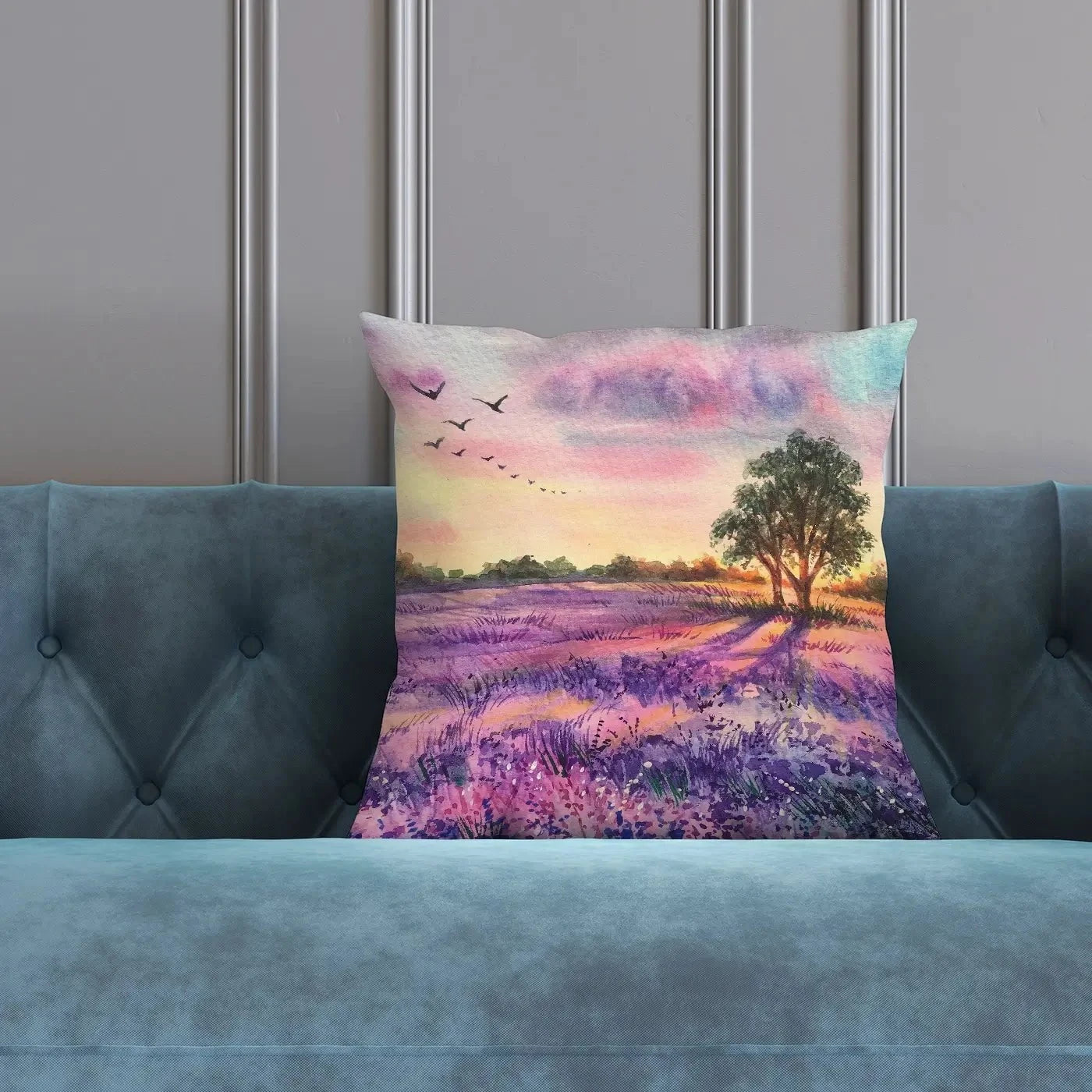 Provence Lavender Field Cushion Provence Lavender Field Cushion wall art product EL_Art / Shutterstock