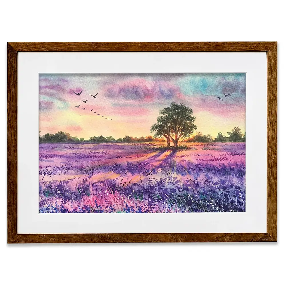 Provence Lavender Field Framed Art Print Provence Lavender Field Framed Art Print wall art product EL_Art / Shutterstock