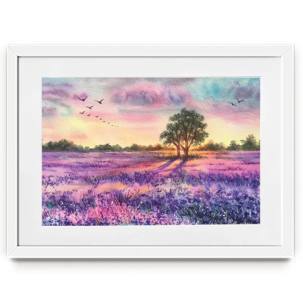 Provence Lavender Field Framed Art Print Provence Lavender Field Framed Art Print wall art product EL_Art / Shutterstock