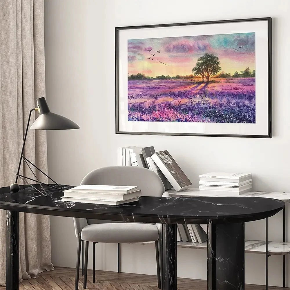 Provence Lavender Field Framed Art Print Provence Lavender Field Framed Art Print wall art product EL_Art / Shutterstock