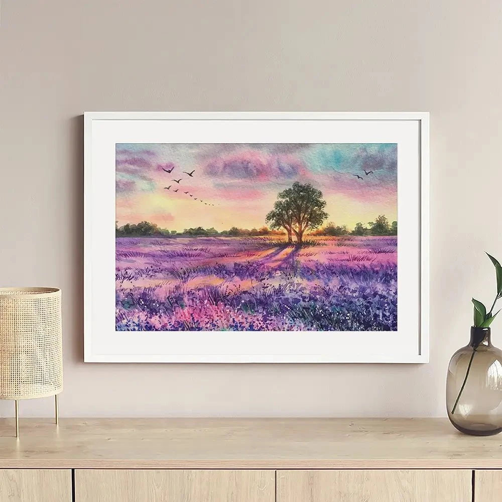 Provence Lavender Field Framed Art Print Provence Lavender Field Framed Art Print wall art product EL_Art / Shutterstock