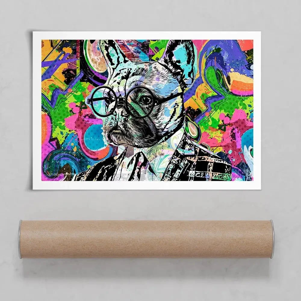 Psychedelic Frenchie Art Print Psychedelic Frenchie Art Print wall art product ARTEMENKO VALENTYN / Shutterstock