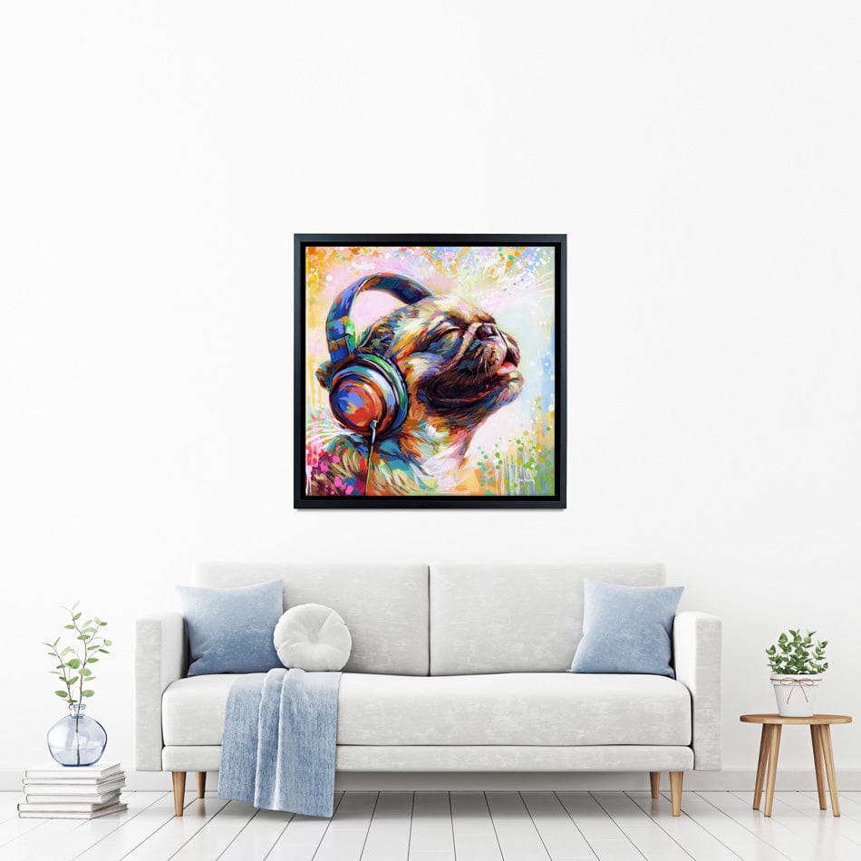 Pug's Beat Bliss Canvas Print wall art product Leon Devenice
