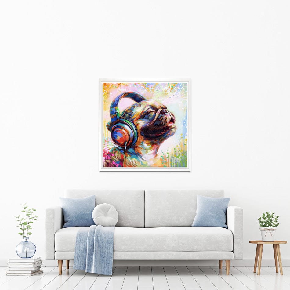 Pug's Beat Bliss Canvas Print wall art product Leon Devenice