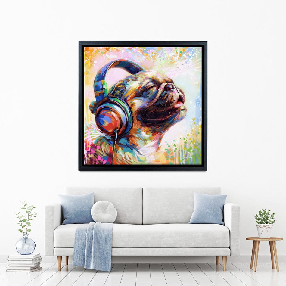 Pug's Beat Bliss Canvas Print wall art product Leon Devenice