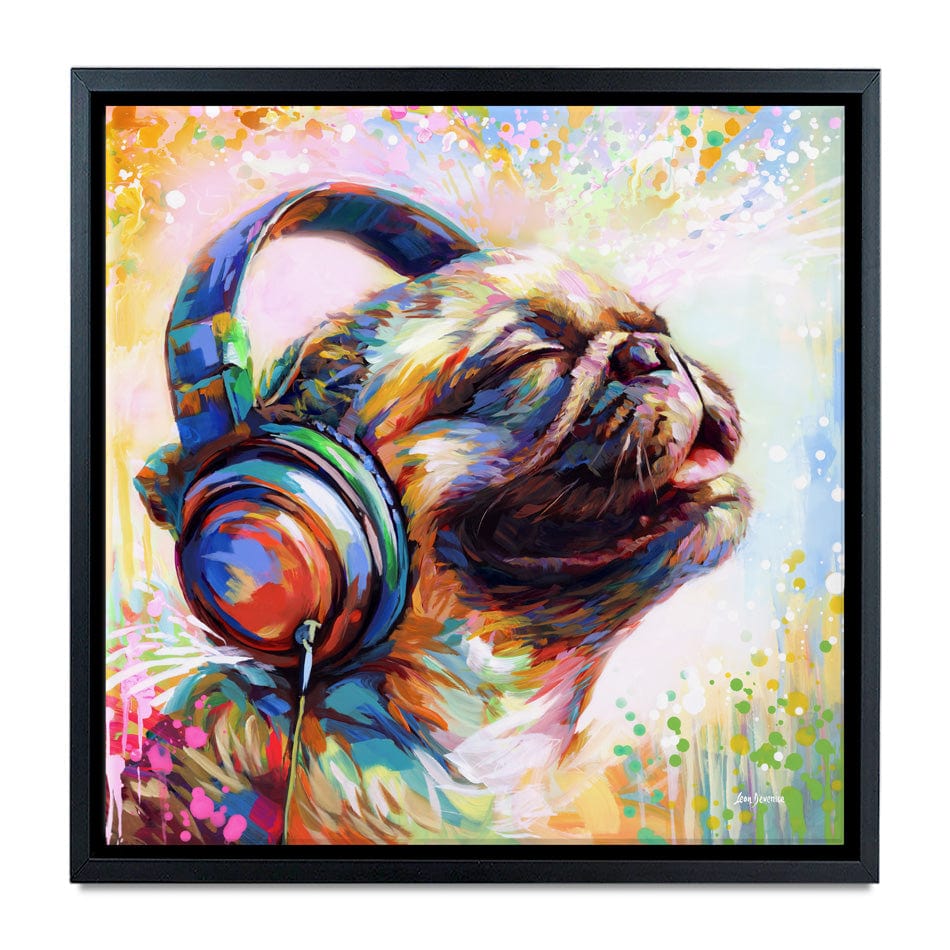 Pug's Beat Bliss Canvas Print wall art product Leon Devenice