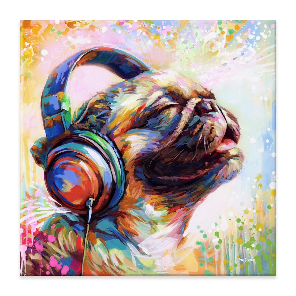 Pug's Beat Bliss Canvas Print wall art product Leon Devenice