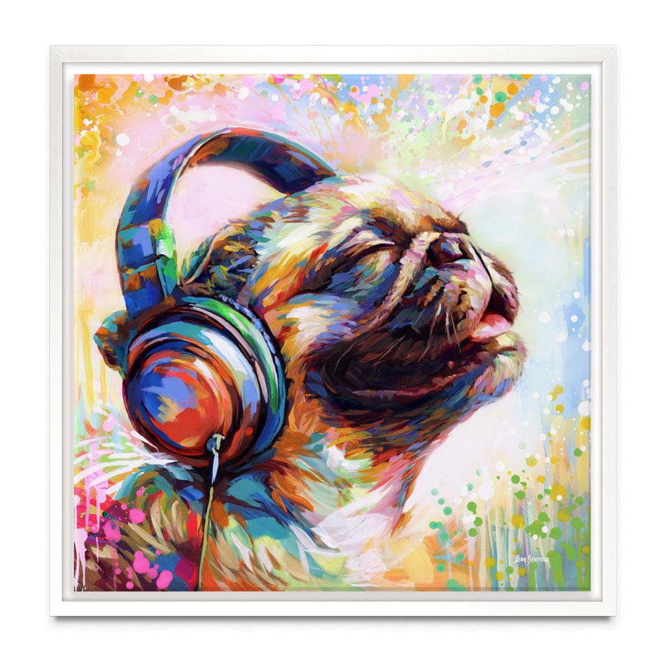 Pug's Beat Bliss Canvas Print wall art product Leon Devenice