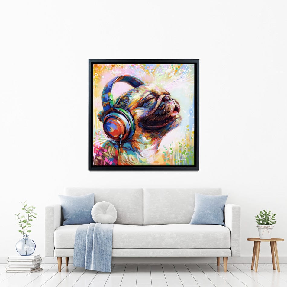 Pug's Beat Bliss Canvas Print wall art product Leon Devenice