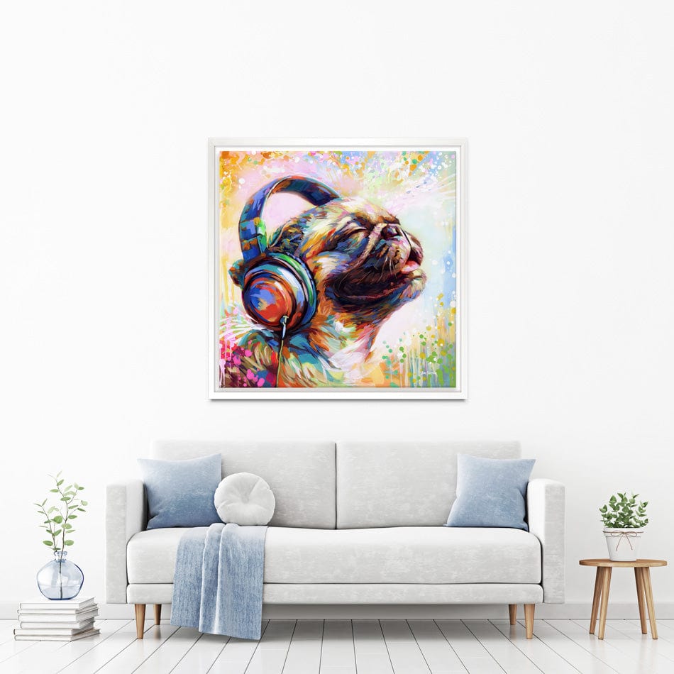 Pug's Beat Bliss Canvas Print wall art product Leon Devenice