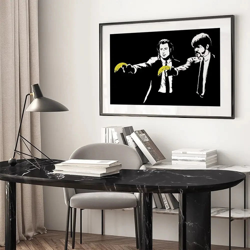 Pulp Fiction Framed Art Print Pulp Fiction Framed Art Print wall art product Banksy