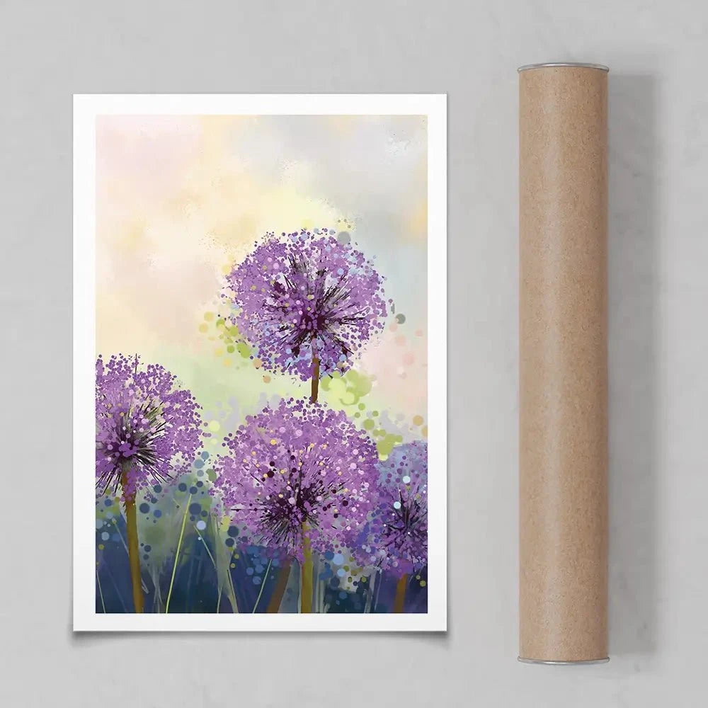 Purple Allium Art Print Purple Allium Art Print wall art product pluie_r / Shutterstock