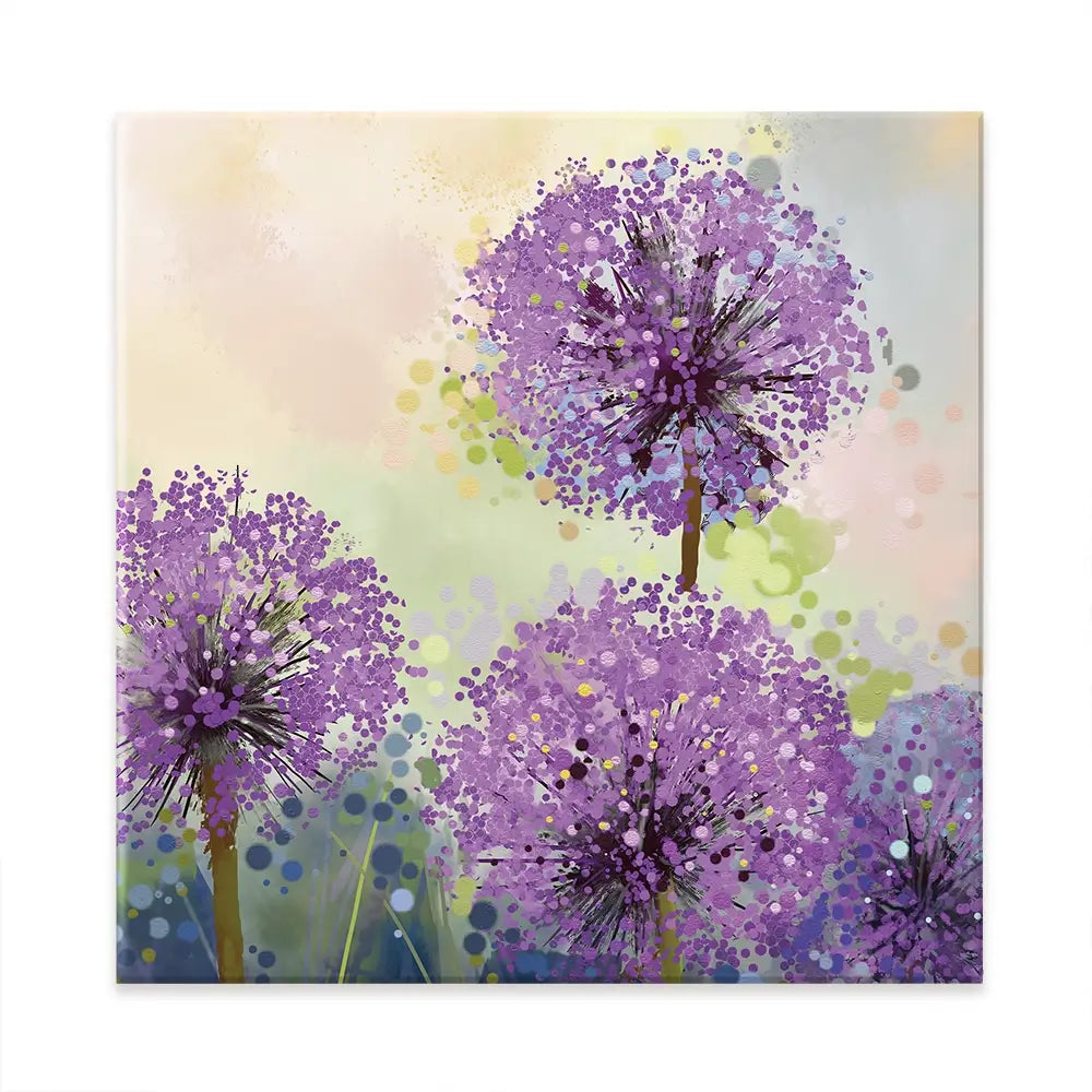 Purple Allium Square Canvas Print Purple Allium Square Canvas Print wall art product pluie_r / Shutterstock