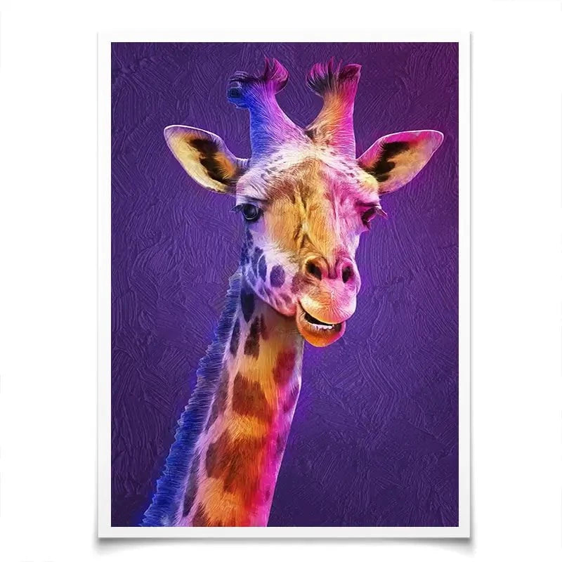 Purple And Pink Giraffe Art Print Purple And Pink Giraffe Art Print wall art product Mohammadreza Zeidabadi / Shutterstock