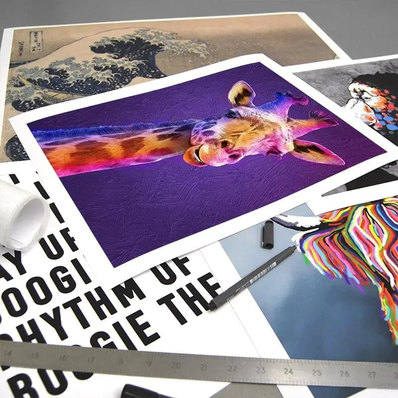 Purple And Pink Giraffe Art Print Purple And Pink Giraffe Art Print wall art product Mohammadreza Zeidabadi / Shutterstock