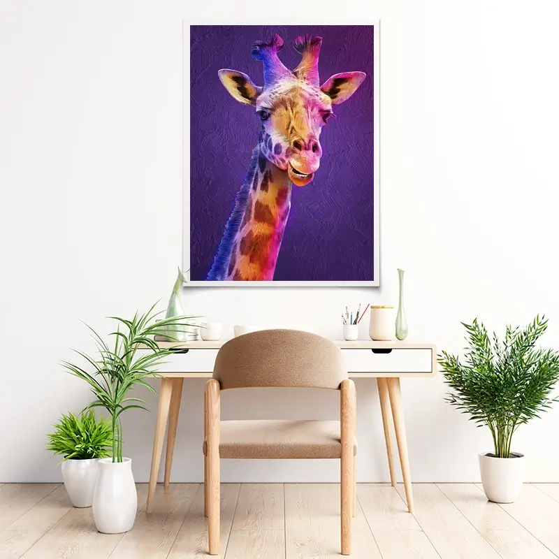 Purple And Pink Giraffe Art Print Purple And Pink Giraffe Art Print wall art product Mohammadreza Zeidabadi / Shutterstock