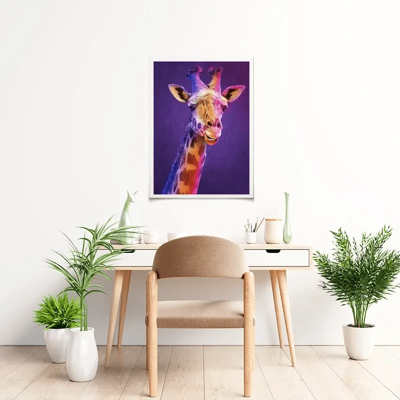 Purple And Pink Giraffe Art Print Purple And Pink Giraffe Art Print wall art product Mohammadreza Zeidabadi / Shutterstock