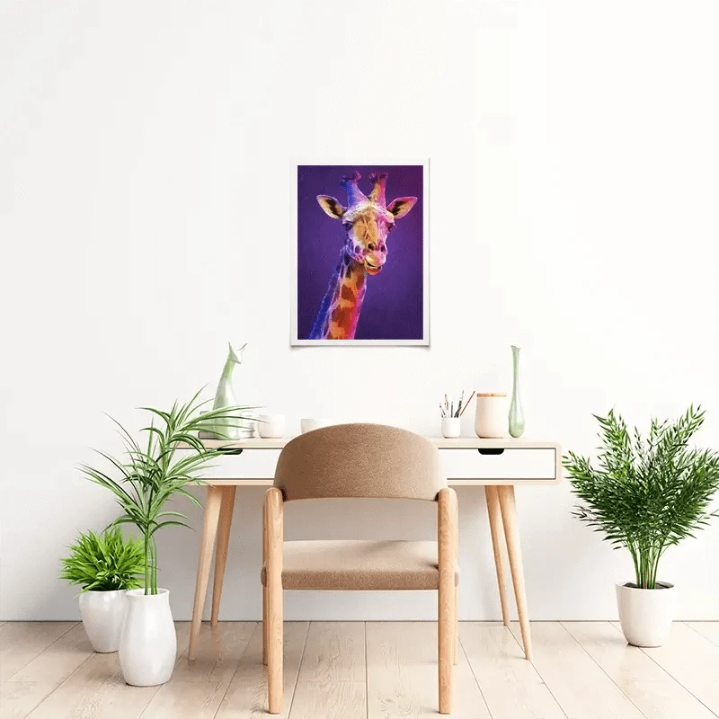 Purple And Pink Giraffe Art Print Purple And Pink Giraffe Art Print wall art product Mohammadreza Zeidabadi / Shutterstock