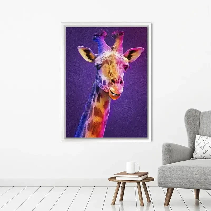 Purple And Pink Giraffe Canvas Print Purple And Pink Giraffe Canvas Print wall art product Mohammadreza Zeidabadi / Shutterstock
