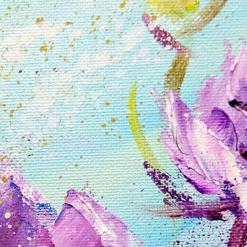 Purple And Yellow Floral Art Print wall art product / Shutterstock