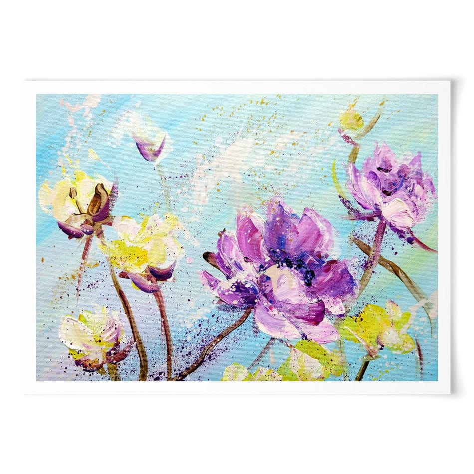 Purple And Yellow Floral Art Print wall art product / Shutterstock