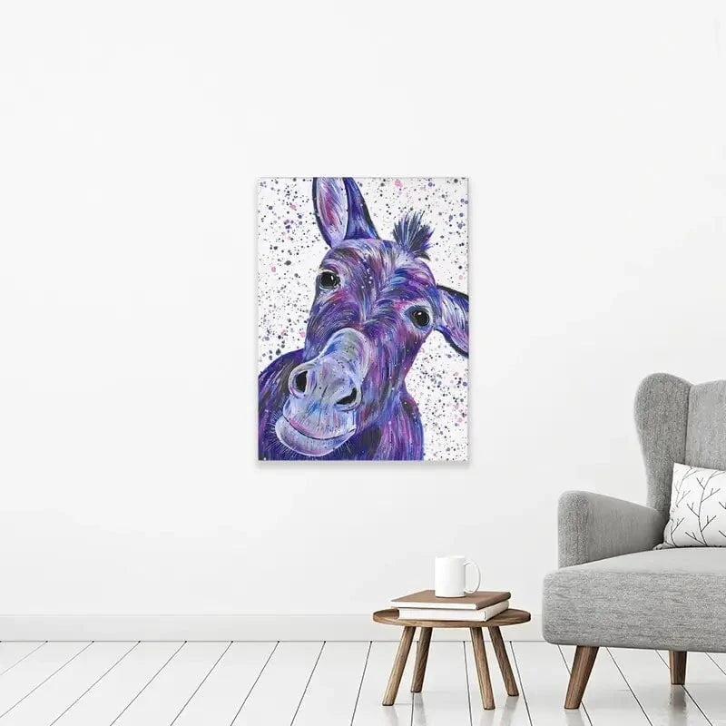 Purple Donkey Canvas Print Purple Donkey Canvas Print wall art product Emma LC Art