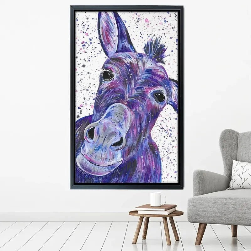 Purple Donkey Canvas Print Purple Donkey Canvas Print wall art product Emma LC Art