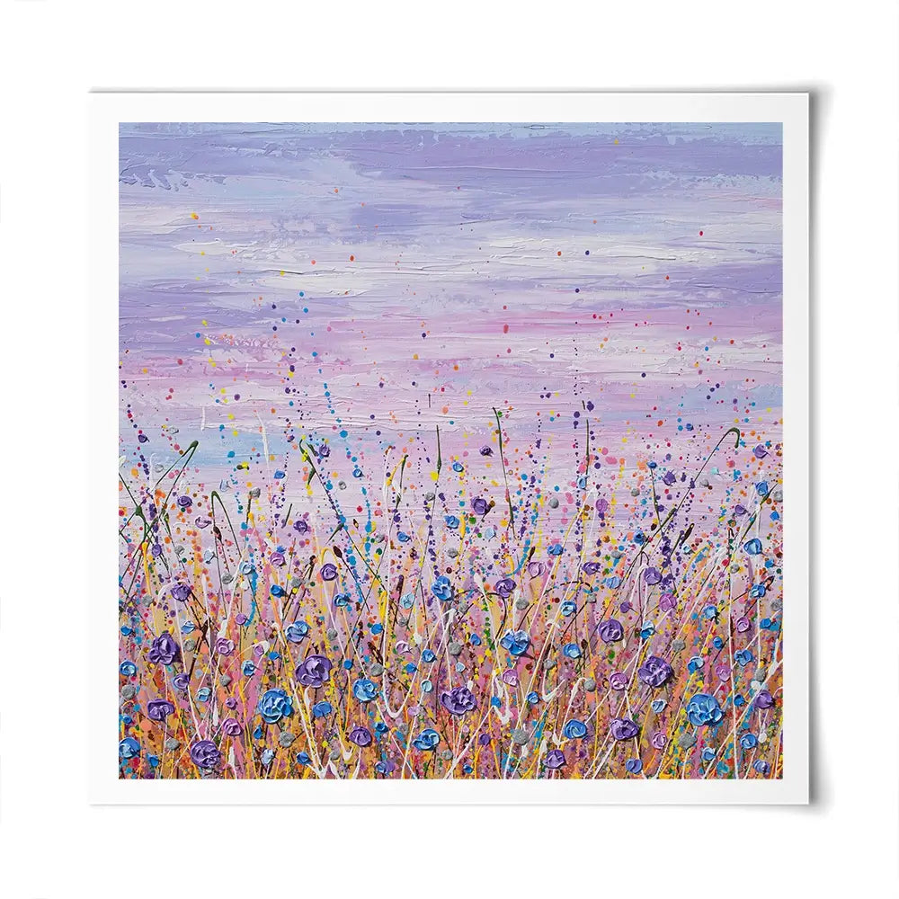 Purple Flower Field Square Art Print Purple Flower Field Square Art Print wall art product Olga Tkachyk