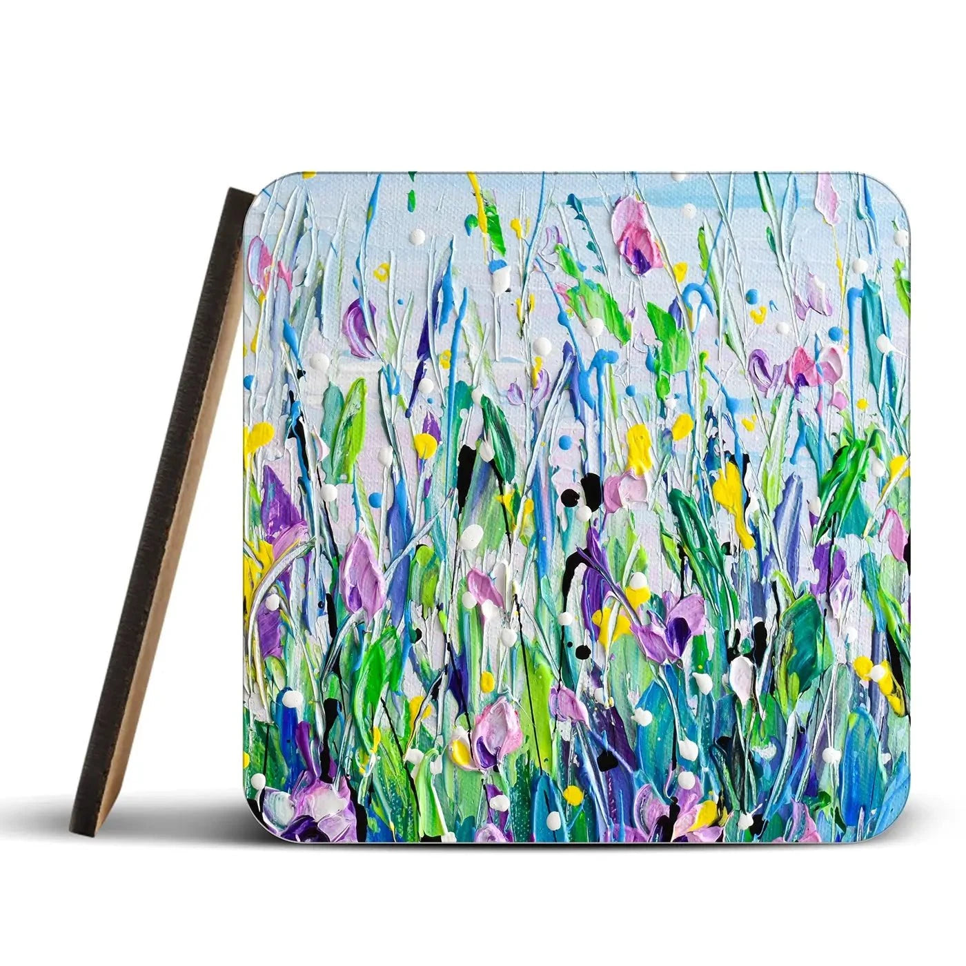 Purple Meadow Coaster Set Rainbow Soul Tree Coaster Set | Rainbow Soul Tree Art Coasters wall art product Olga Tkachyk