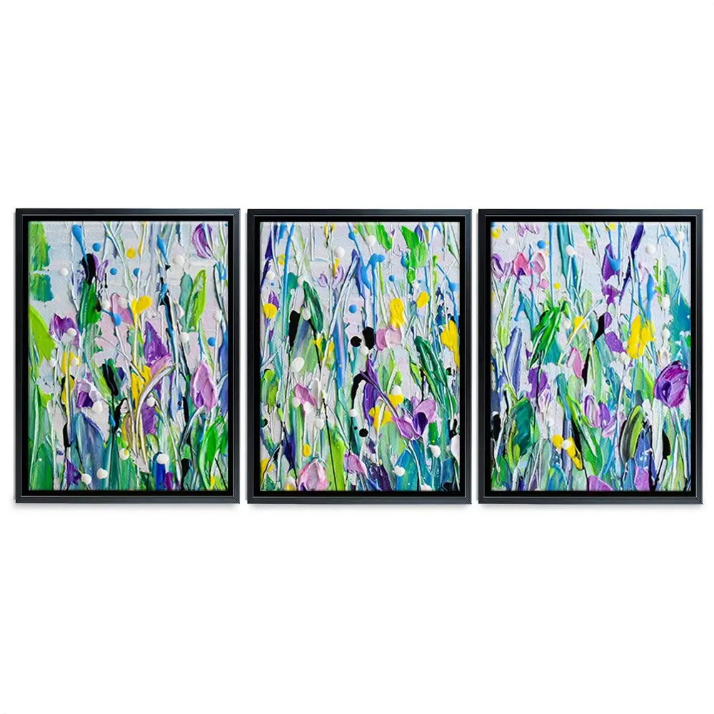 Purple Meadow Trio Canvas Print Purple Meadow Trio Canvas Print wall art product Olga Tkachyk