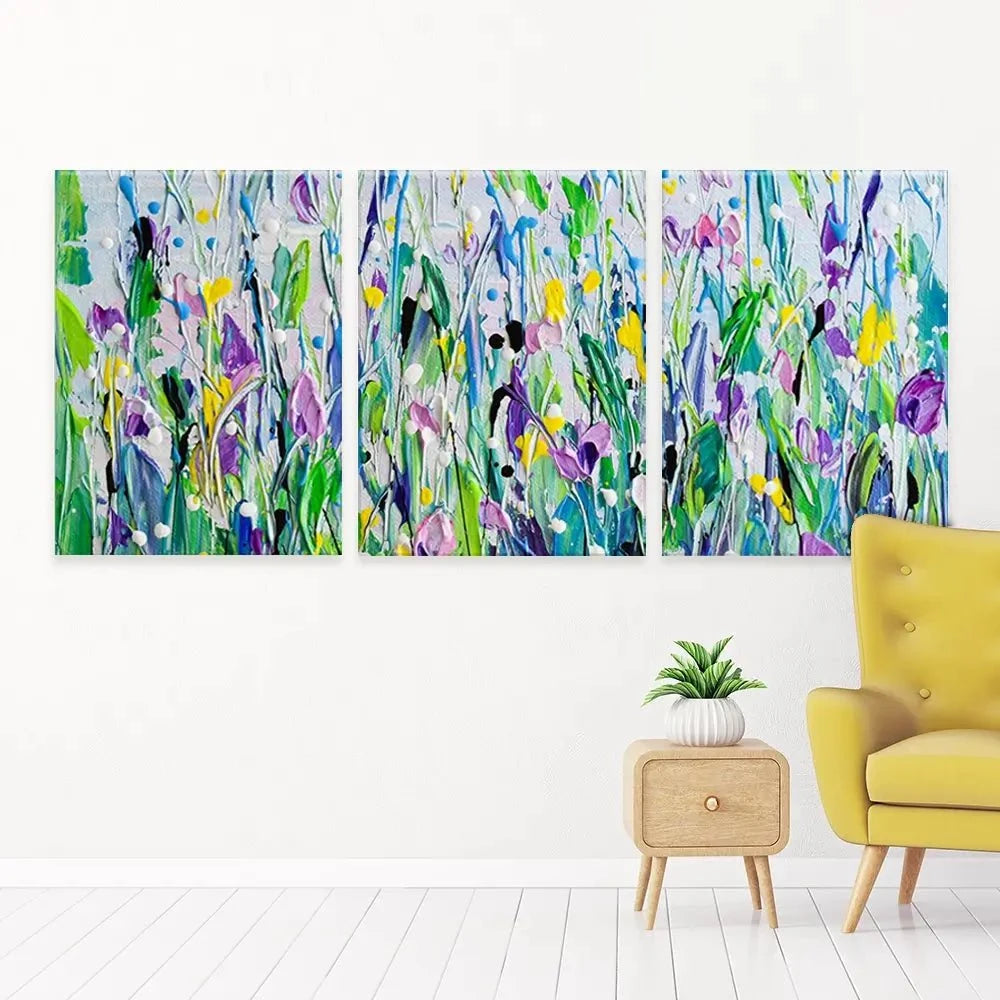 Purple Meadow Trio Canvas Print Purple Meadow Trio Canvas Print wall art product Olga Tkachyk