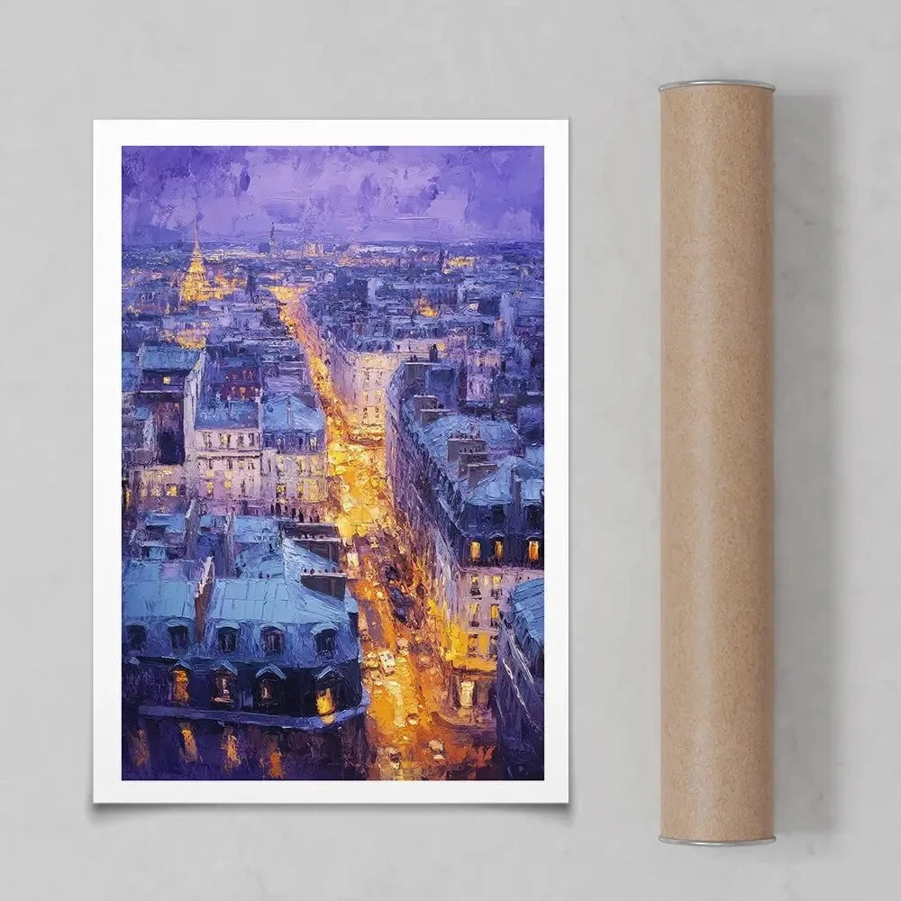 Purple Paris Night Art Print Purple Paris Night Art Print wall art product Tanya Ocean