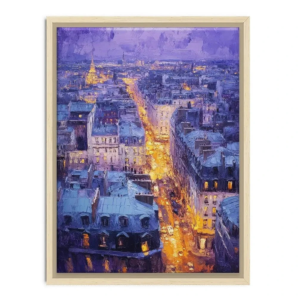 Purple Paris Night Canvas Print Purple Paris Night Canvas Print wall art product Tanya Ocean