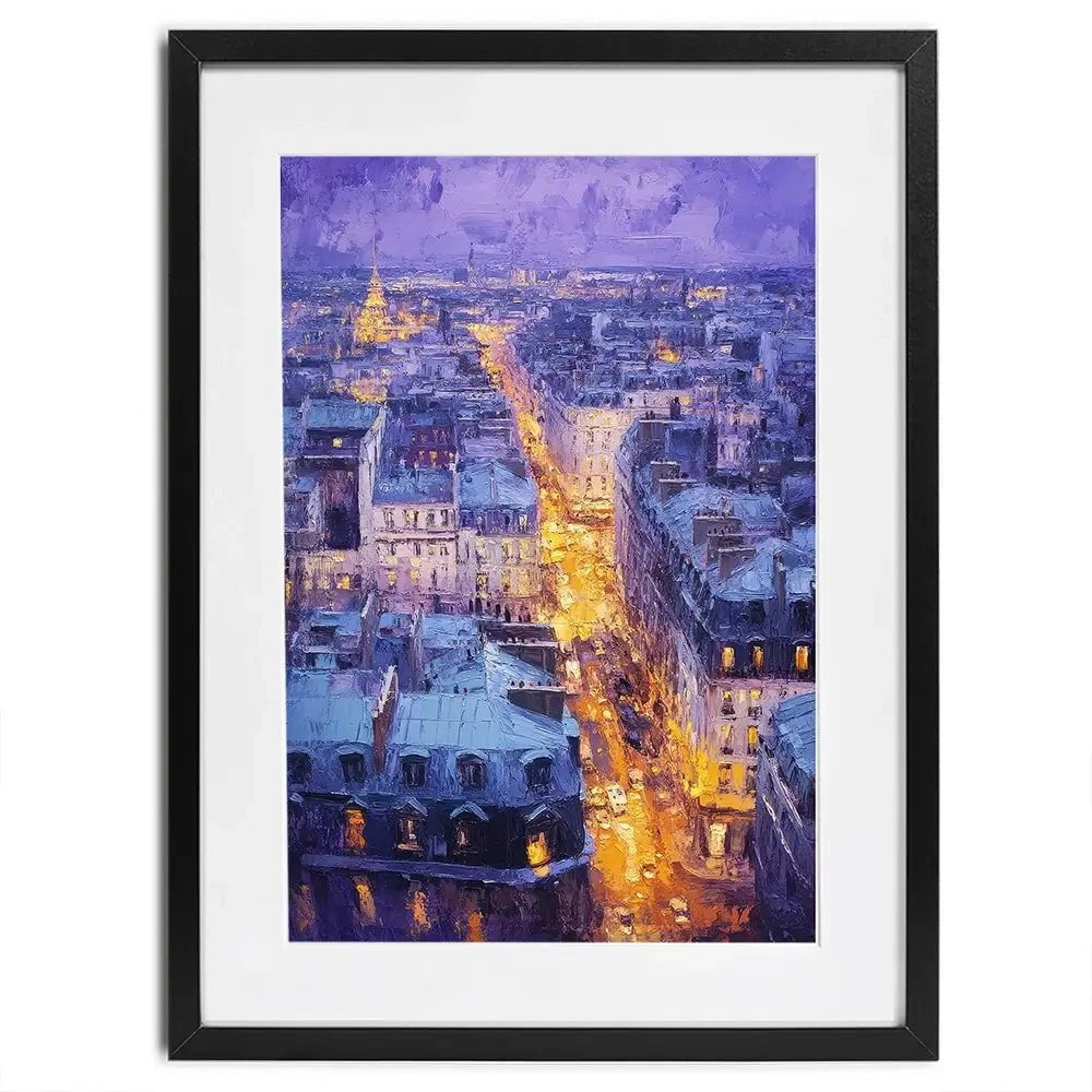 Purple Paris Night Framed Art Print Purple Paris Night Framed Art Print wall art product Tanya Ocean