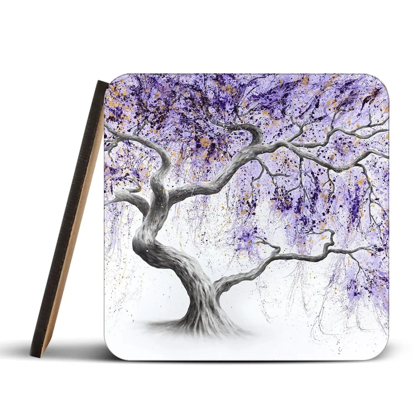 Purple Prosperity Coaster Set Rainbow Soul Tree Coaster Set | Rainbow Soul Tree Art Coasters wall art product Ashvin Harrison