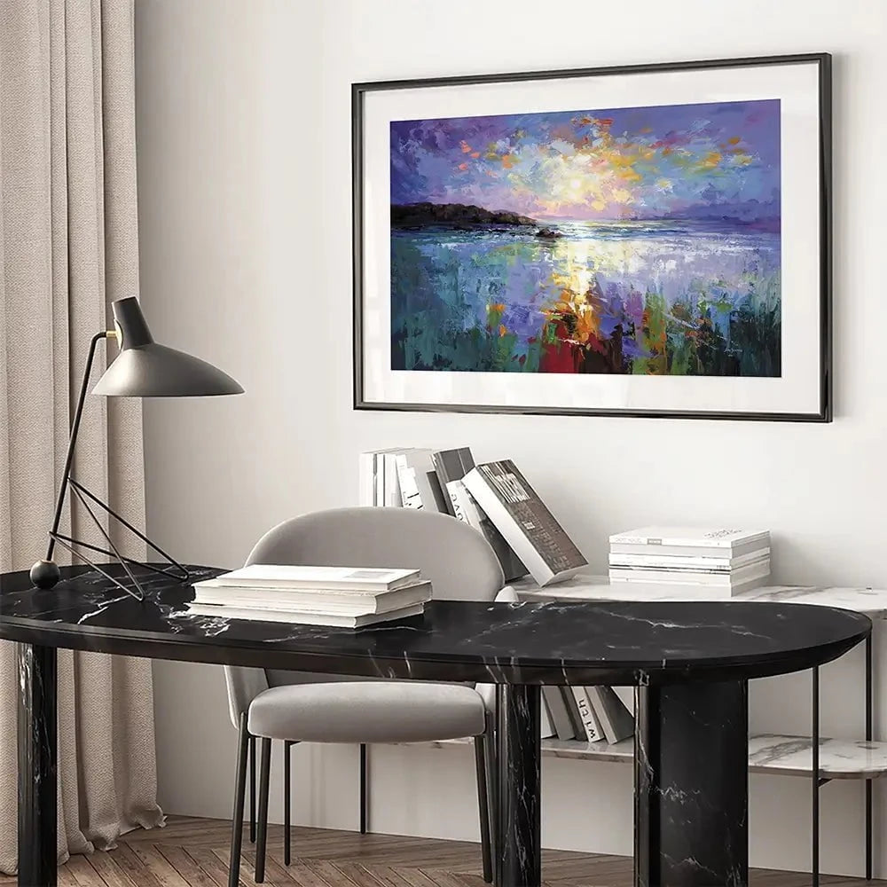 Purple Seascape Framed Art Print Purple Seascape Framed Art Print wall art product Leon Devenice