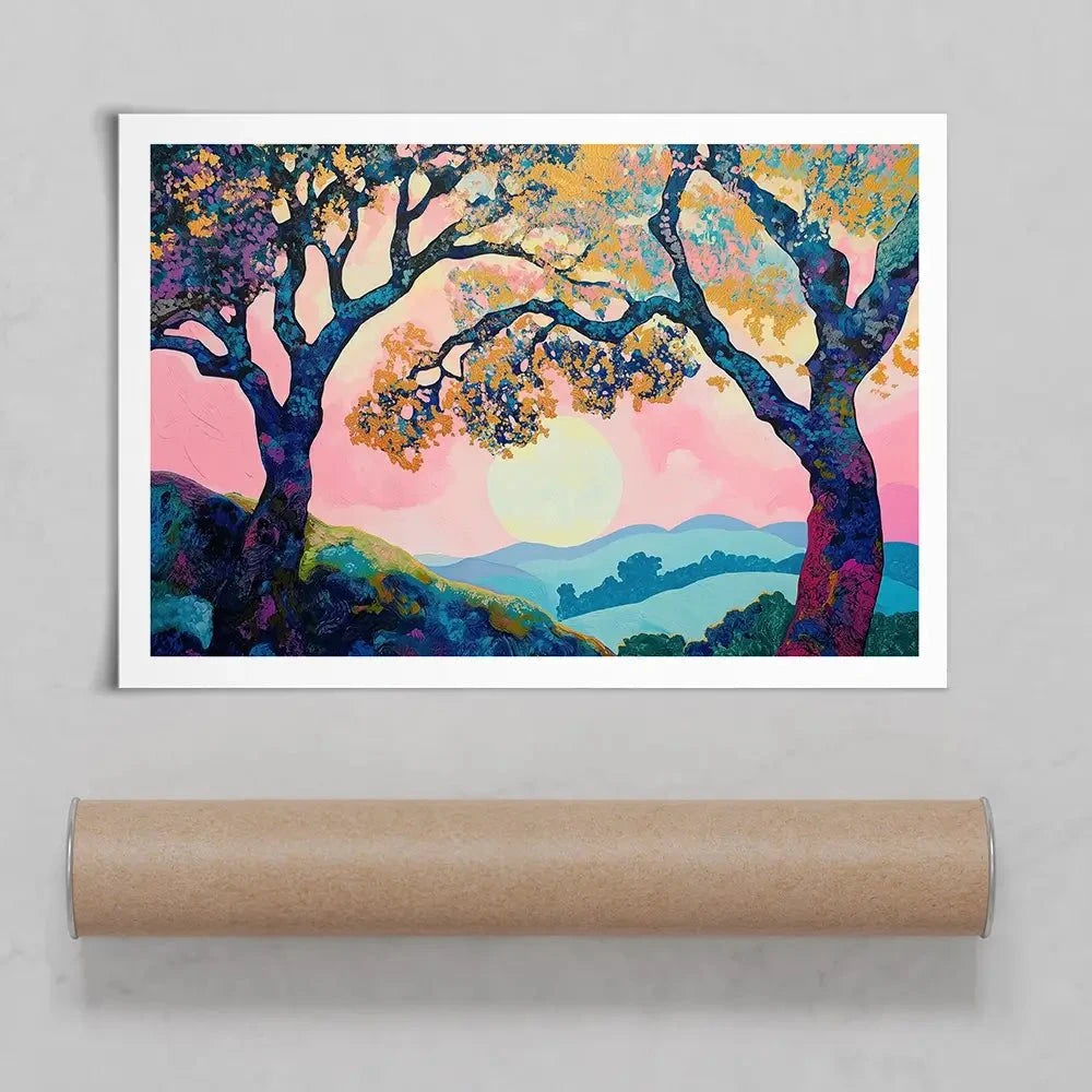 Purple Trees Pink Sunset Art Print Purple Trees Pink Sunset Art Print wall art product Gina Kelly - Independent