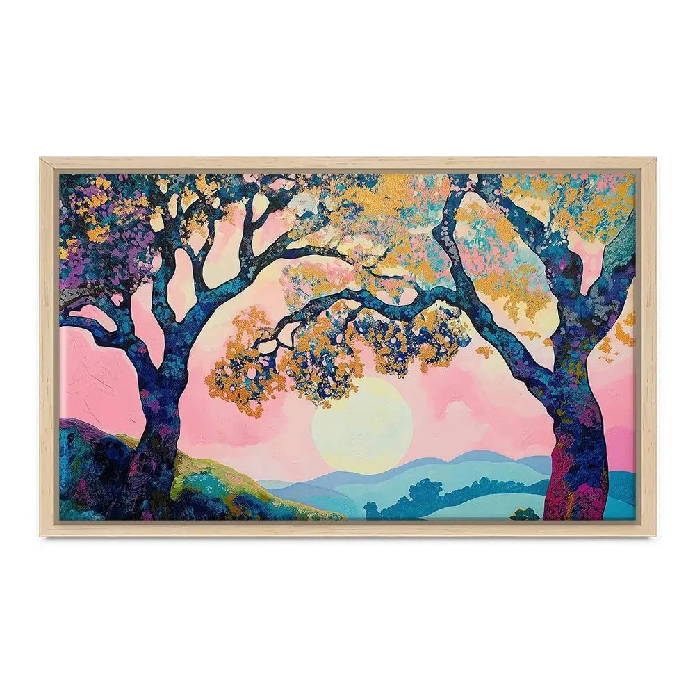 Purple Trees Pink Sunset Canvas Print Purple Trees Pink Sunset Canvas Print wall art product Gina Kelly - Independent