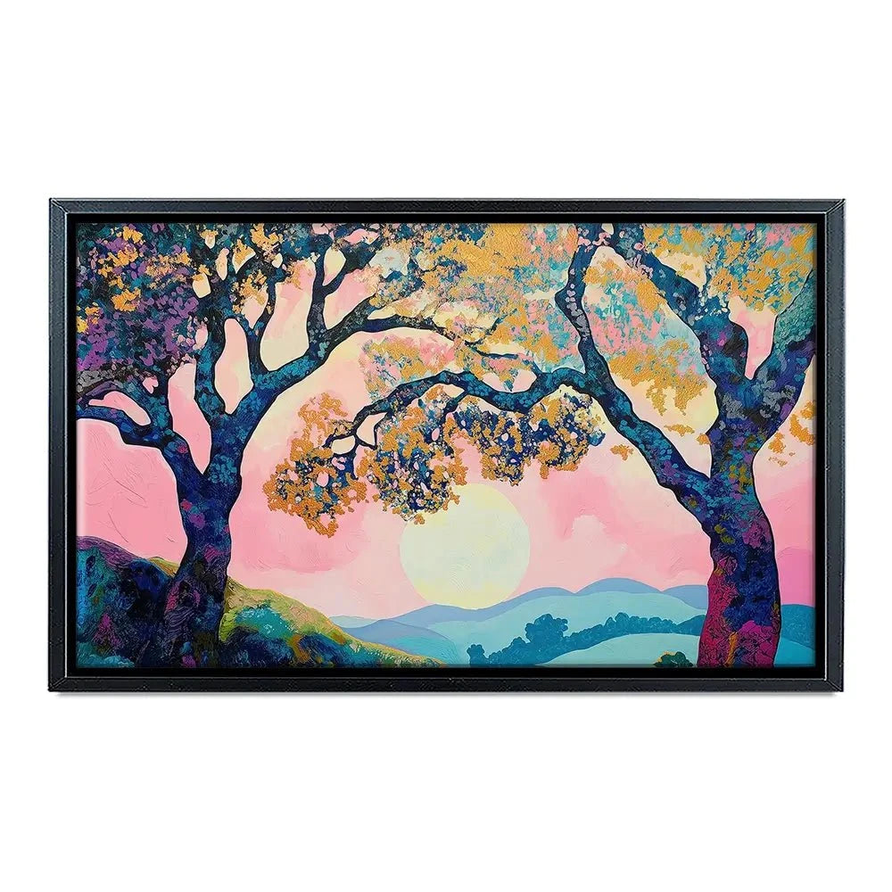 Purple Trees Pink Sunset Canvas Print Purple Trees Pink Sunset Canvas Print wall art product Gina Kelly - Independent