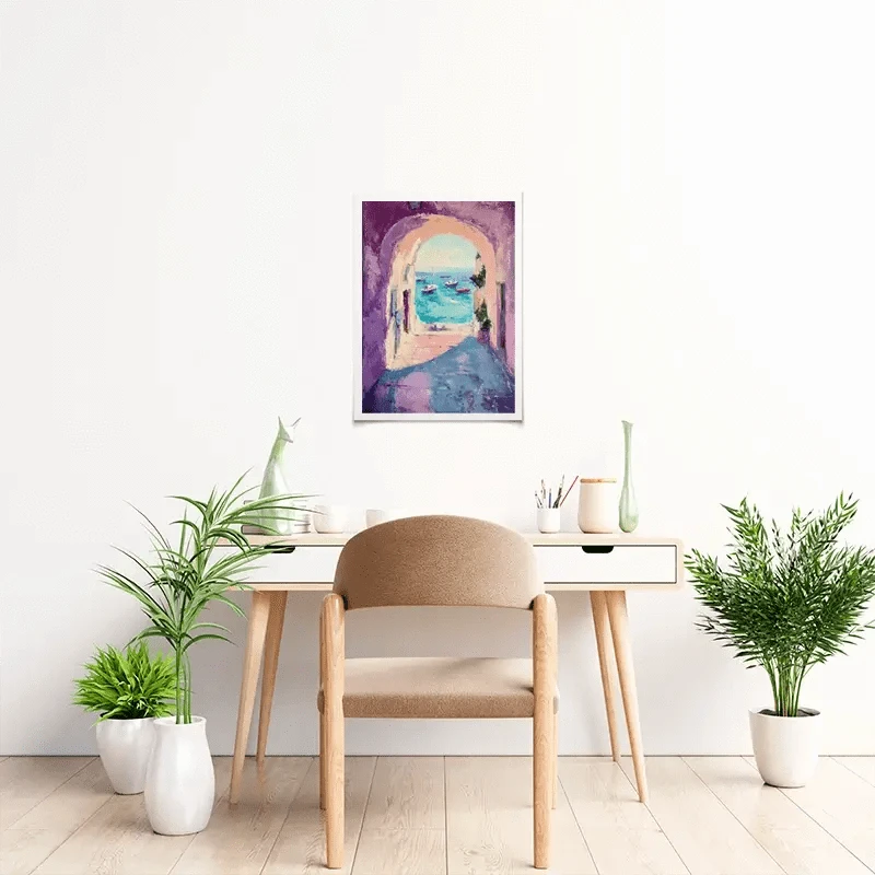 Purple Tunnel To The Sea Art Print Purple Tunnel To The Sea Art Print wall art product Tanya Ocean